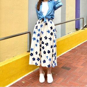 Marimekko x Uniqlo floral linen blend skirt